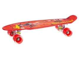 Скейтборд пластиковый с принтом, широкие колеса PU со светом, стойка алюминиевая 77/1473