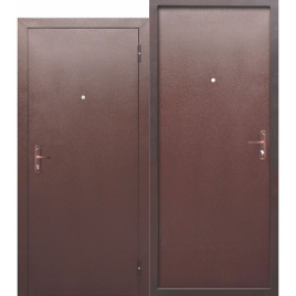 Дверь 4,5см Прораб1, мет/мет антик медь наружного открывания 860,левая
