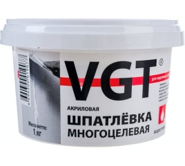 VGT Шпатлевка акриловая для нар./внутр. работ 1кг многоцелевая