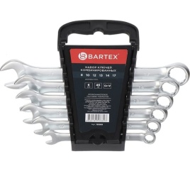 Набор ключей комбинир. BARTEX 8-17мм. 6 шт.мат. покрытие СrV M60