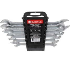 Набор ключей рожковых BARTEX 6-17мм. 6 шт.мат. покрытие СrV M60 (169992)