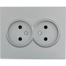 Lezard Розетка СП 2гн. б/з серый матов.  ZIMA 704-7400-128BQC