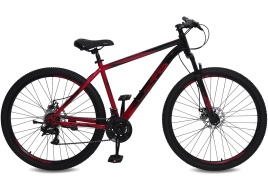 Велосипед 29" LETO FOX, сталь, рама 19", 21-ск, черный/красный С29004