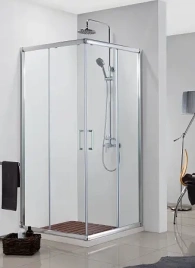 AZ-NNE1142 GREENWOOD Душ.ограждение 900х900х1950, без поддона (прозр.стекло 6мм), профиль гл.серебро