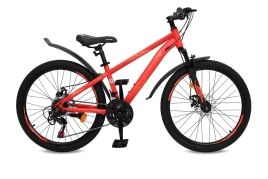 Велосипед 24" LETO FOX, сталь, рама 13", 21-ск, красный С24008
