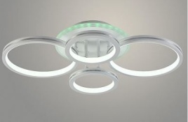 Люстра DK06017B/4 PR WT+silver белый/серебро 96W+6,5W RGB 3000-6500 диммер d565