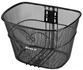 Велокорзина передняя JL-072 стальная черная с логотипом STELS для 28" (77012441)