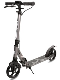 Самокат складной LETO алюм, 180 мм, передний амортизатор, ручной тормоз, GRAY