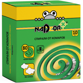 Спирали от комаров б/з Nadzor/36 (10шт) (бездымные) 