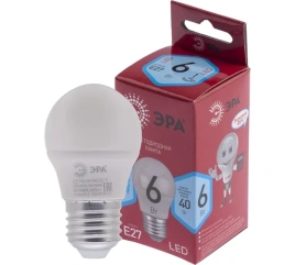 Лампа светодиодная ЭРА RED LINE LED Р45-6W-840-Е27 шар нейтральный белый свет