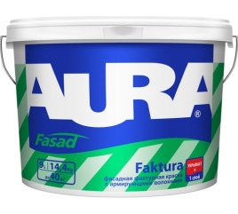Фасадная фактурная краска с армирующими волокнами " AURA Fasad Faktura" 9л