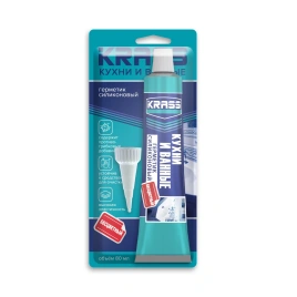 Герметик силиконовый KRASS для кухни и ванны Бесцветный 80мл 