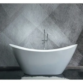 Azario MELADO Ванна акриловая белая, свободностоящая в комп. с сифоном и мет. ножками 1700*750*720мм