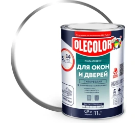 Олеколор Эмаль для окон и дверей белый 0,9кг