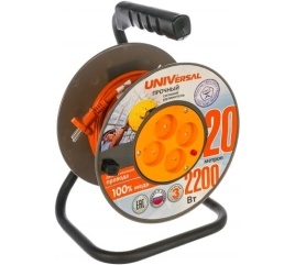 Удл-ль на катушке 4х20м ВЕМ-250 т/защ ПВС 2*1 "У"