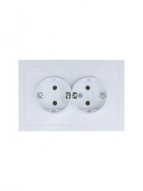 Lezard Розетка СП 2гн. с/з бел  ZIMA 704-0200-127BQC