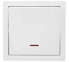 Lezard Выключатель о/у 1кл белый с подсветкой LETO 752-0200-111