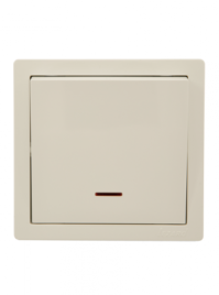 Lezard Выключатель о/у 1кл крем с подсветкой LETO 752-0300-111