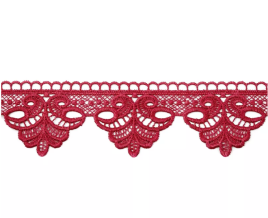 Кружево плетеное 6,5см красный/026 арт YQ494-8 (41772.007)