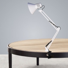 Настольная лампа MRC-800B белая на струбцине