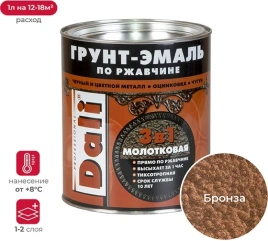 Грунт-эмаль по ржавчине (молотковая) бронзовая 2л "DALI"
