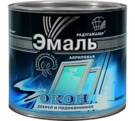 РАДУГАМАЛЕР Эмаль для окон, дверей и подоконников акриловая БЕЛАЯ 1,9кг.