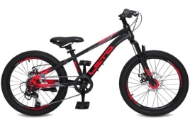 Велосипед 20" LETO DRAGON, сталь, рама 10,5", 6-ск, черный/красный С20005