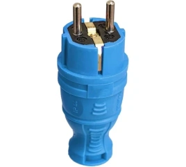 Вилка прям. с/з IP44 каучук синяя TOKOV TKE-C08-KV-Z