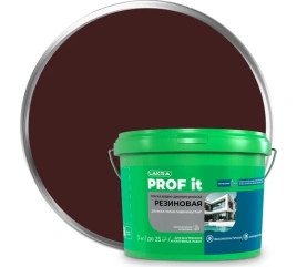 Лакра PROF IT Краска резиновая для всех типов поверхности Коричневый RAL 8017 3кг
