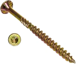 Саморез конструкционный потай 5,0х40 желтый цинк