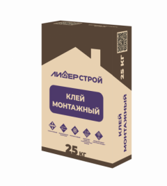 Клей монтажный для газосиликатных блоков ЛИДЕРСТРОЙ 25кг. (64шт./под.)