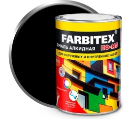 FARBITEX Эмаль алкидная ПФ-115 черный 0,8кг