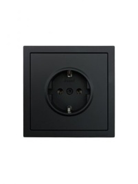 Lezard Розетка СП 1гн. с/з черн.бархат  ZIMA 704-4288-122BQC