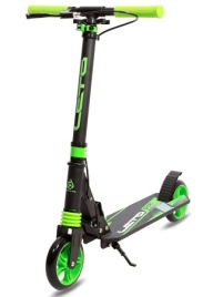 Самокат складной LETO алюм, 145 мм, передний амортизатор, ручной тормоз, GREEN