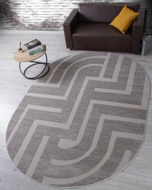 Ковер DIOS F439 1.0*2.0 OVAL LIGHT GRAY Россия