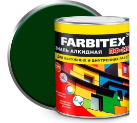 FARBITEX Эмаль алкидная ПФ-115 зеленый 1,8кг