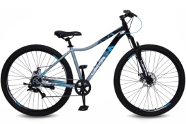 Велосипед 29" LETO ALMA, сталь, рама 17", 7-ск, серый/голубой С29005