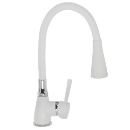 Aqwin Смеситель для кухни А36284-7 с картриджем, гибкий излив, белый