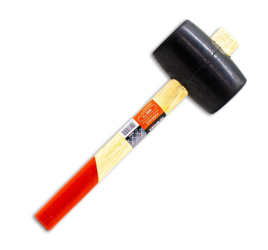 Киянка резиновая 450гр, черная резина, деревянная рукоятка GRAMEX