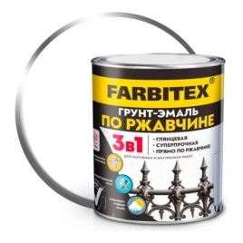 FARBITEX  Грунт-эмаль по ржавчине 3в1 1,8кг белая