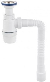 Сифон VIR "Элит" Ф40 п/нерж белый с гофрой 900мм 617