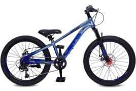 Велосипед 22" LETO DRAGON, сталь, рама 11", 6-ск, серый/синий С22002