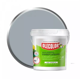 Олеколор Эмаль акриловая универсальная полуглянцевая Серый 0,9кг