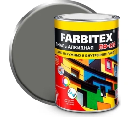 FARBITEX Эмаль алкидная ПФ-115 св-серый 0,8кг