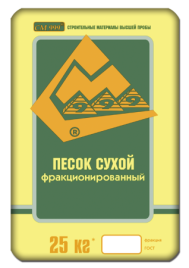 Песок кварцевый желтый оттертый (0,16-0,63мм) 25кг СМ999