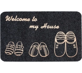 Коврик ComeForte "ВЕЛЮР" 50*80см Тапочки серый