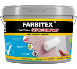 FARBITEX Грунтовка акриловая бетоноконтакт 3кг