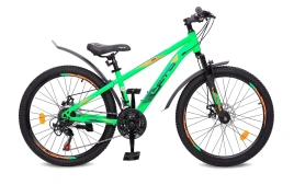 Велосипед 24" LETO FOX, сталь, рама 13", 21-ск, зеленый С24009