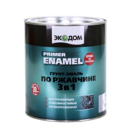 ЭКОДОМ Грунт-эмаль по ржавчине 3в1 ЧЁРНАЯ 0,9кг