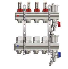 Коллекторная группа из латуни 2 вых TIM с расходомерами без кранов КС002